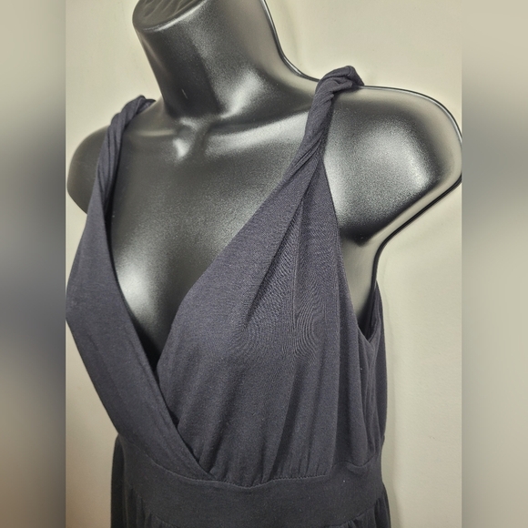 Garnet Hill Black Jersey Knit Maxi Dress sz 8 - Picture 2 of 9